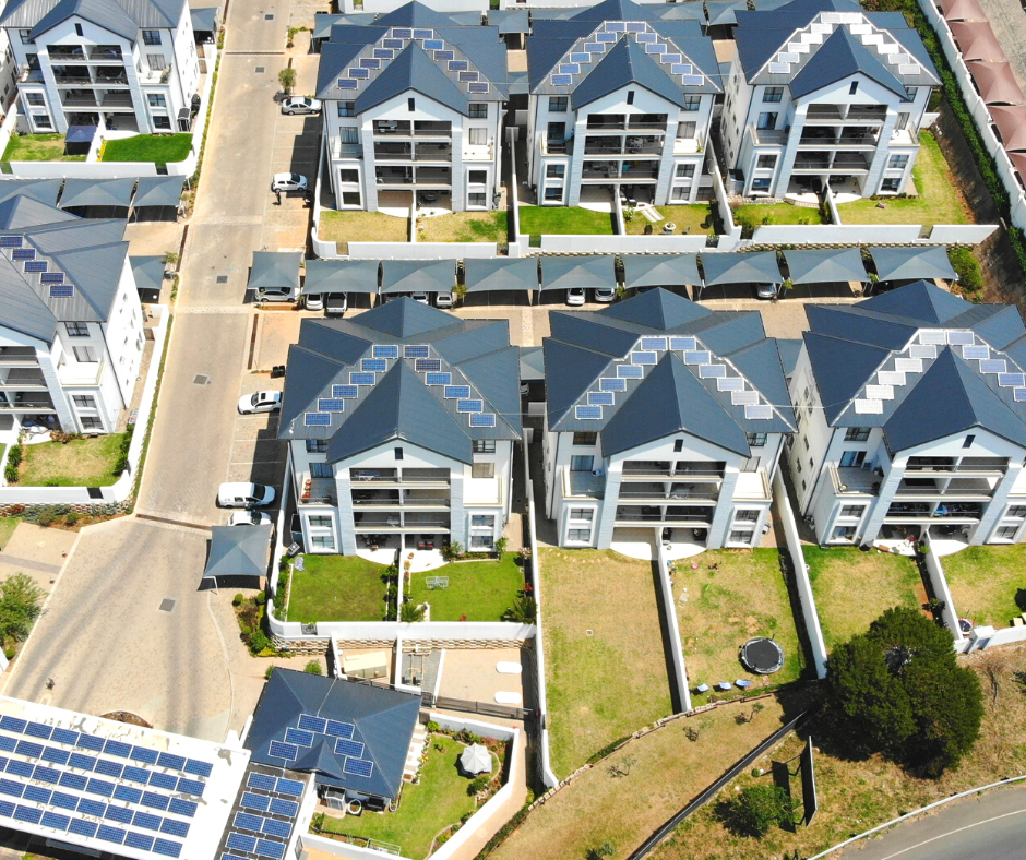 Solar panels on roofs