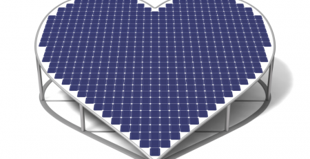 Heart shaped solar panel