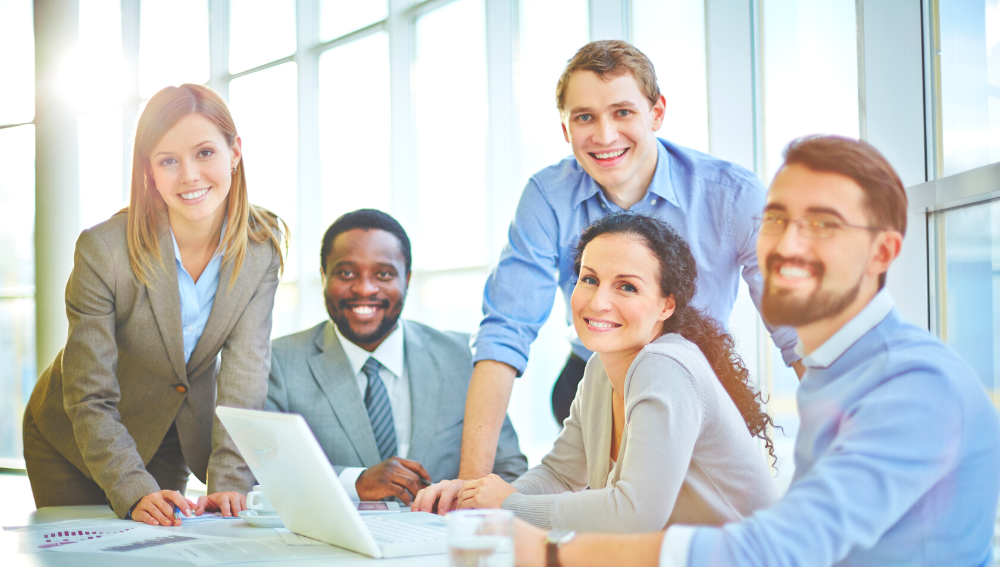 Friendly group of business people