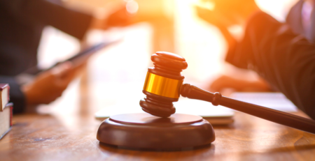 Gavel on a table