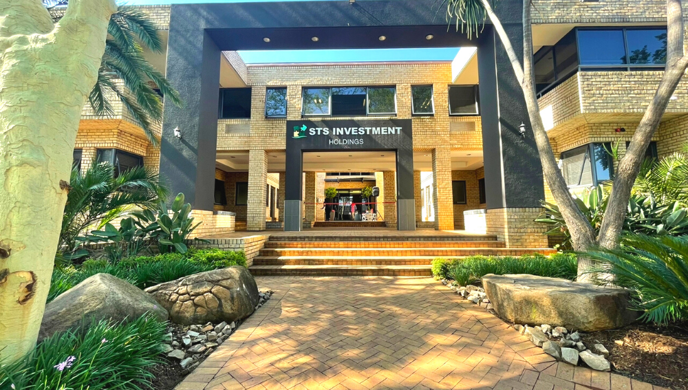 The steps leading to the entrance of the STS Investment Holdings offices