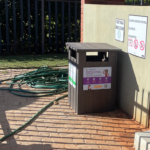 Recycled plastic waste bin