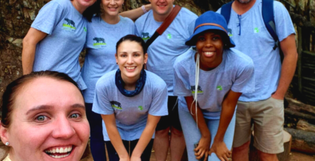 Photo of a group of smiling volunteers